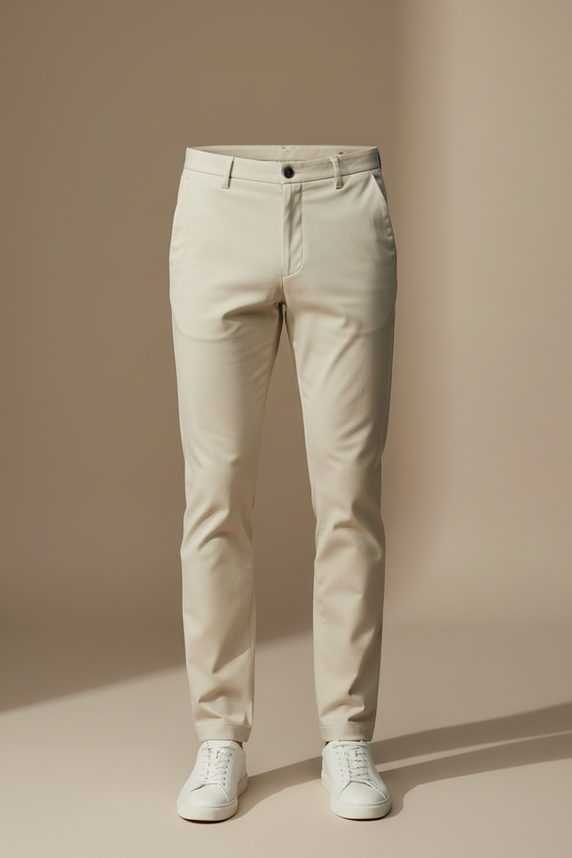 Pantalon Chino Extensible - Beige Gabardine - vue 3