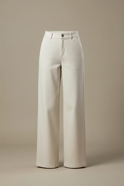 Pantalon Chino Beige Ample Coton Fluide Élégant - vue 3