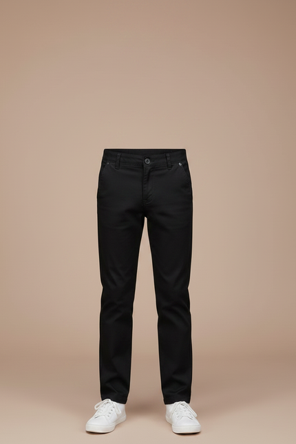 Pantalon Chino Tapered - Noir Gabardine - vue 3