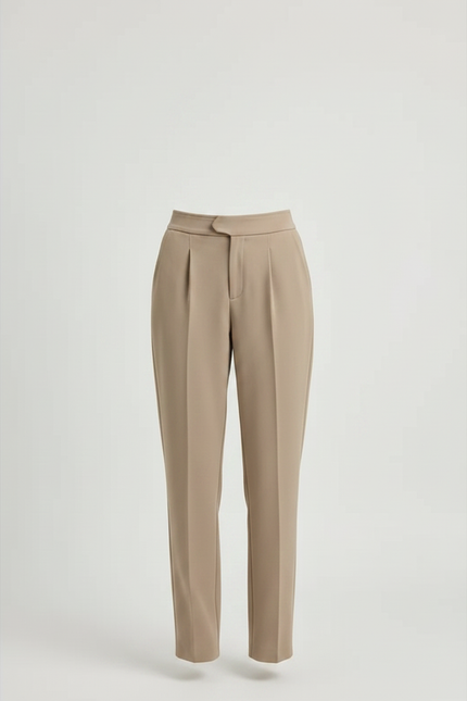 Pantalon Chino Taille Haute - Beige Gabardine - vue 3