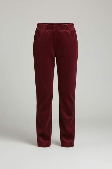 Pantalon Chino Bordeaux Côtelé Enfant Décontracté Ample - Cordé - vue 3