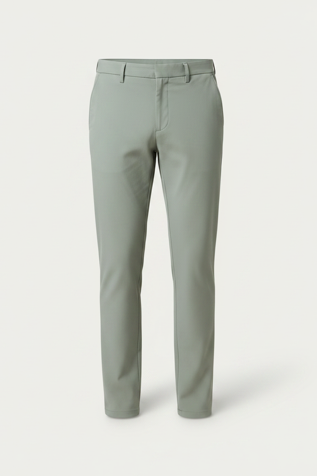 Pantalon Chino Vert Clair Slim Coton Décontracté Homme - vue 3
