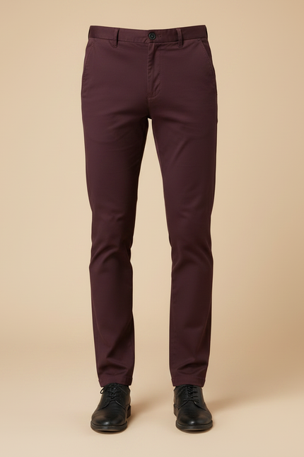 Pantalon Skinny Chino Homme - Bordeaux Gabardine - vue 3