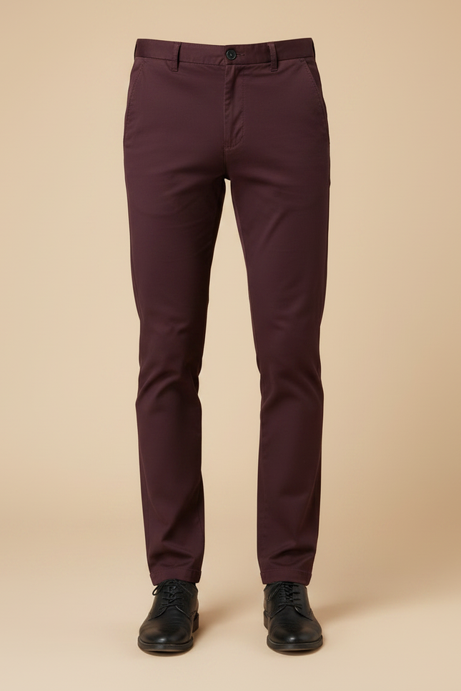 Pantalon Skinny Chino Homme - Bordeaux Gabardine - vue 3