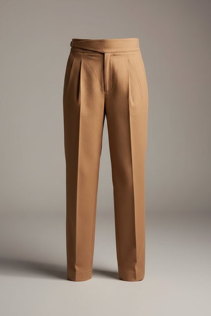 Pantalon Chino Camel Plissé Droit Décontracté Enfant - Gabardine - vue 3