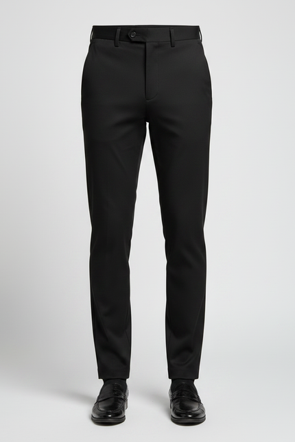 Pantalon Chino Noir Slim Élégant Confortable Homme - Gabardine - vue 3