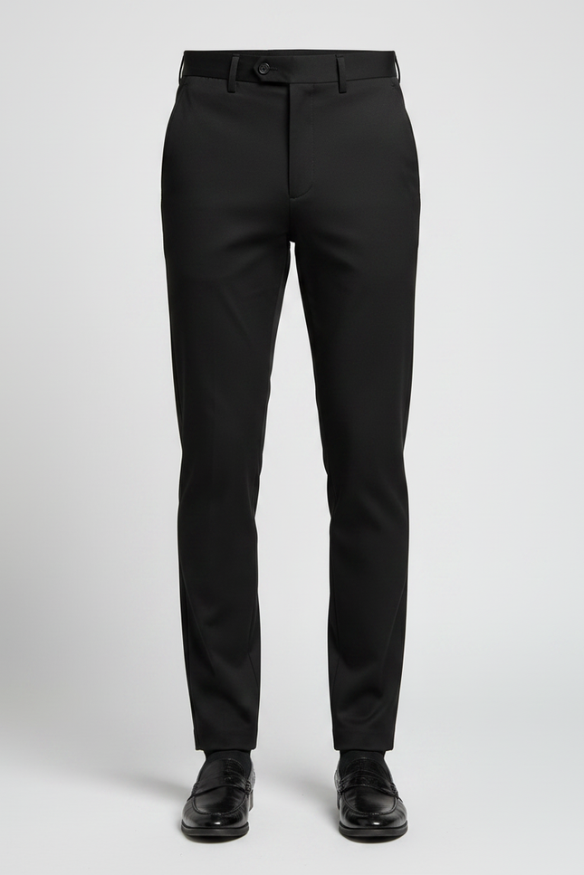 Pantalon Chino Noir Slim Élégant Confortable Homme - Gabardine - vue 3