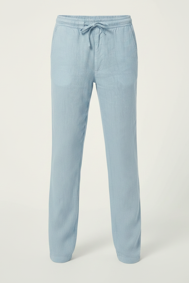 Pantalon Chino Bleu Ciel Lin Cordon Décontracté Garçon - vue 3