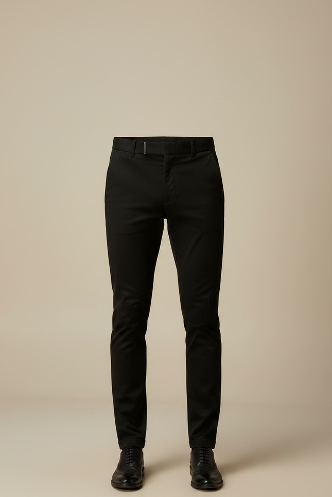 Pantalon Chino Noir Slim Coton Décontracté Homme - vue 3