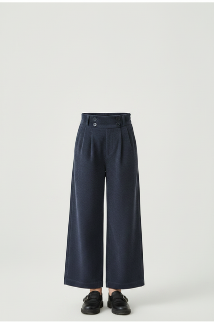 Pantalon Chino Bleu Marine Côtelé Ample Enfant - Cordé - vue 3