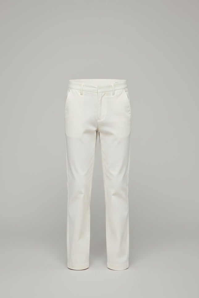 Pantalon Chino Écru Coupe Droite Coton Élégant Garçon - Beige - vue 3