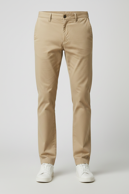 Pantalon Chino Elasthanne Homme - Beige Gabardine - vue 3