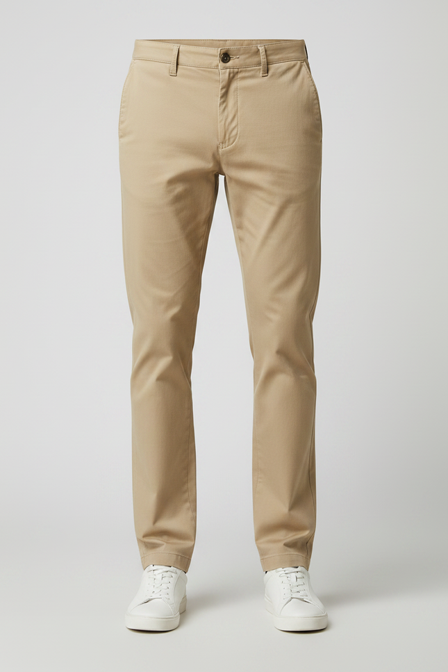 Pantalon Chino Elasthanne Homme - Beige Gabardine - vue 3