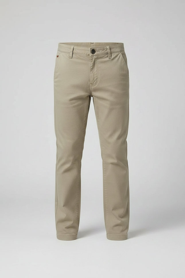 Pantalon Chino Beige Coton Décontracté Garçon Droit - vue 3
