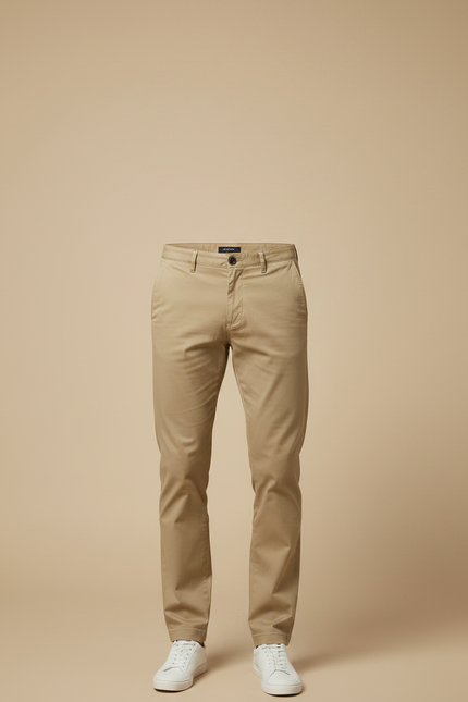 Pantalon Chino Kaki Coton Slim Homme Décontracté - vue 3