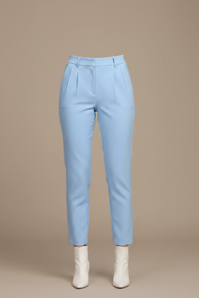 Pantalon Chino Femme Bleu Ciel - Simili cuir - vue 3