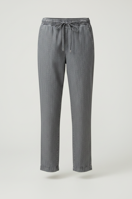 Pantalon Chino Gris Cordon Décontracté Femme - Jean - vue 3