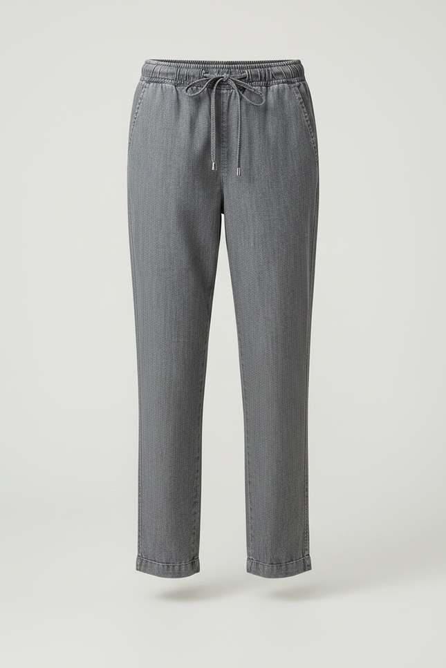 Pantalon Chino Gris Cordon Décontracté Femme - Jean - vue 3