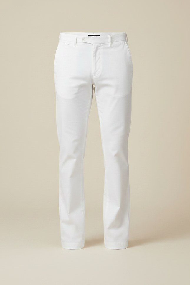 Pantalon Chino Blanc Droit Coton Classique Homme - vue 3