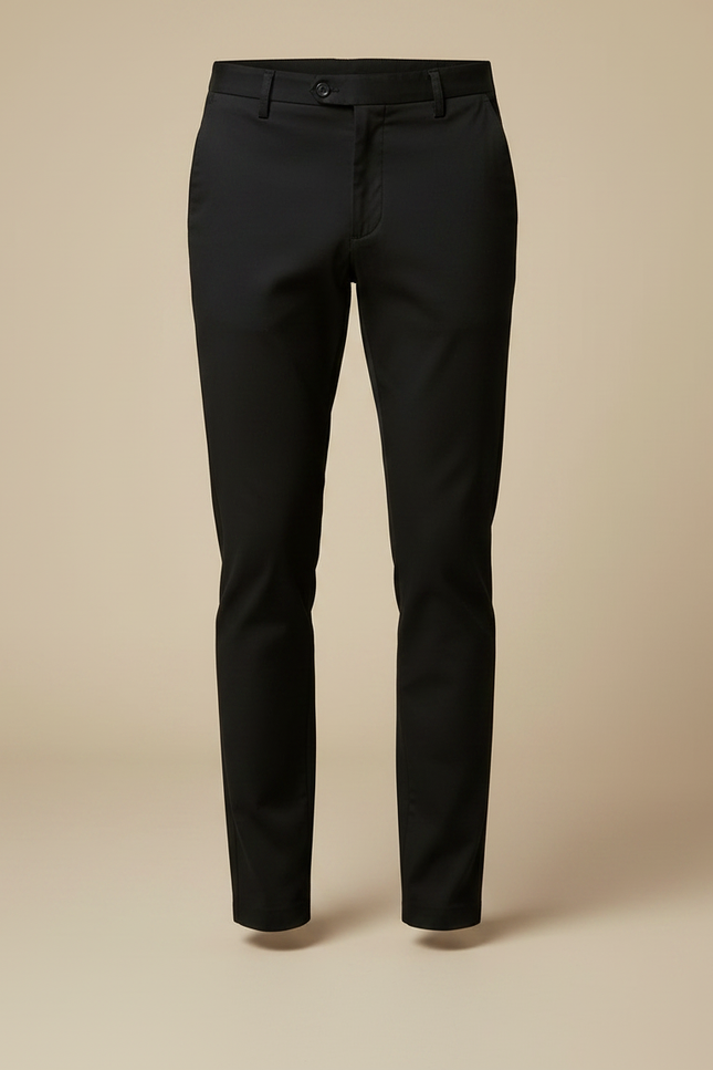 Pantalon Chino Noir Slim Coupe Droite Homme Chic - Gabardine - vue 3