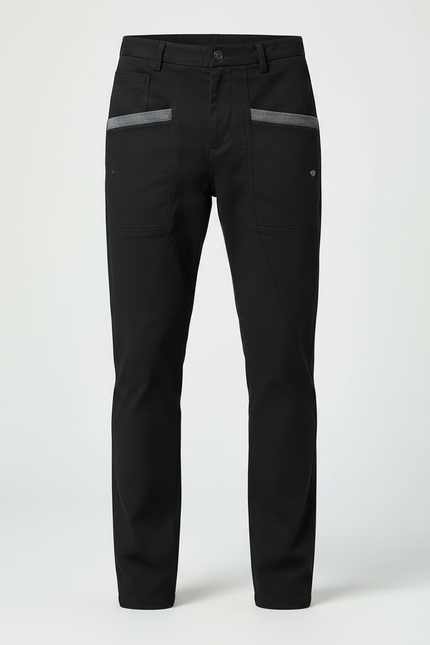 Pantalon Chino Noir Homme Décontracté Confortable Coton - vue 3