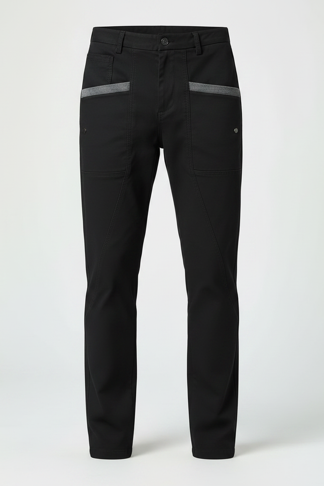 Pantalon Chino Noir Homme Décontracté Confortable Coton - vue 3