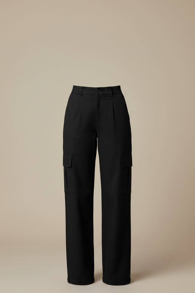 Pantalon Chino Cargo Ample - Noir Gabardine - vue 3