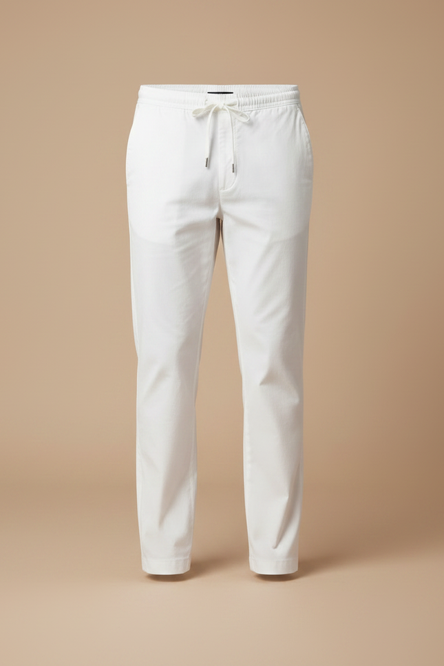 Pantalon Chino Blanc Cordon Décontracté Léger Homme - Coton - vue 3