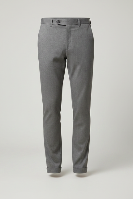 Pantalon Chino Gris Slim Ajusté Élégant Homme - Laine - vue 3