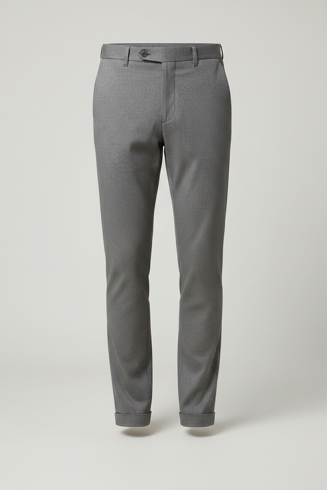 Pantalon Chino Gris Slim Ajusté Élégant Homme - Laine - vue 3