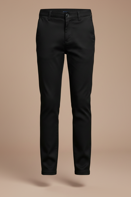 Pantalon Chino Noir Coton Slim Enfant Élégant - vue 3