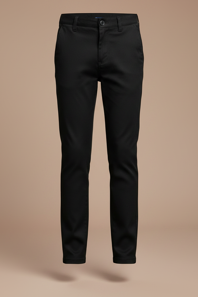 Pantalon Chino Noir Coton Slim Enfant Élégant - vue 3