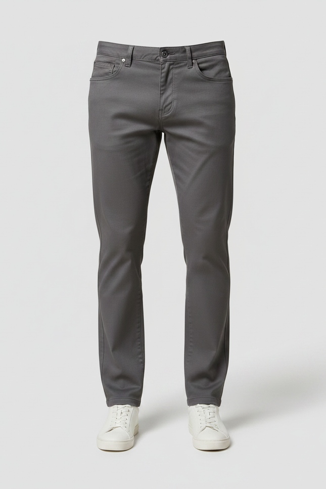 Pantalon Chino Gris Coton Slim Stretch Homme - vue 3