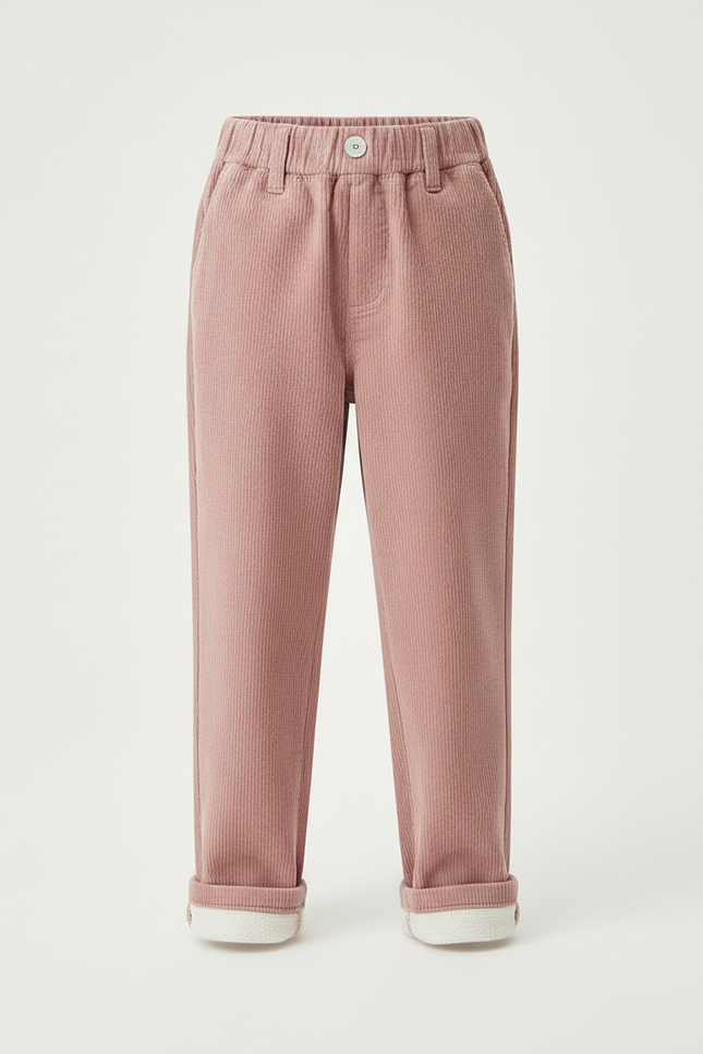 Pantalon Chino Rose Côtelé Ample Doublé Chaud - Cordé - vue 3