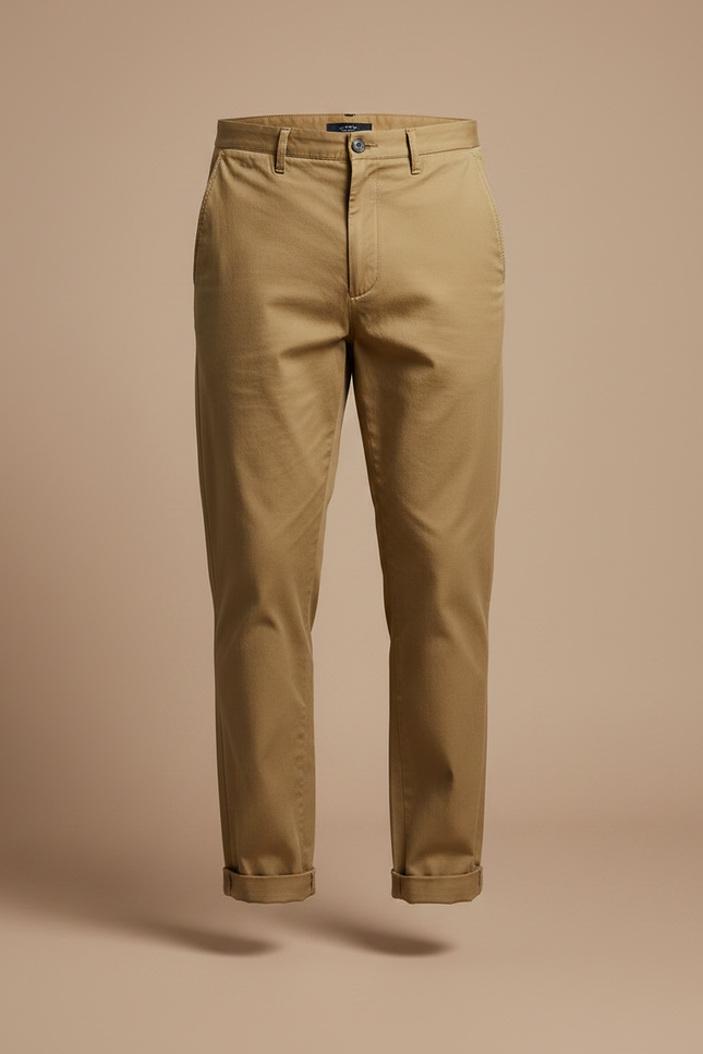 Pantalon Chino Kaki Coton Décontracté Tendance Homme - vue 3