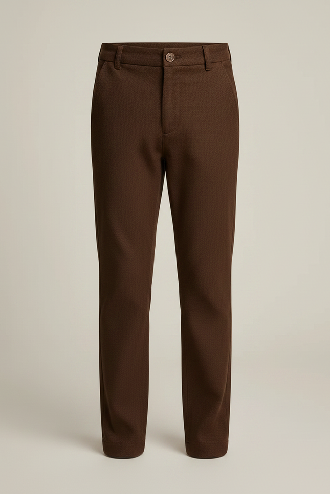 Pantalon Chino Marron Laine Droit Enfant Élégant - vue 3