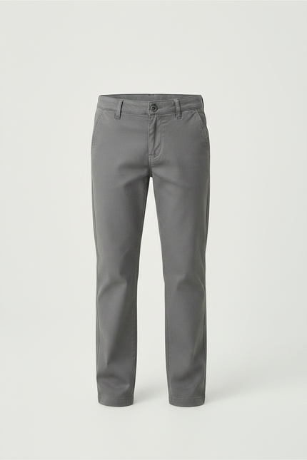 Pantalon Chino Garçon Gris Droit Coton - Gabardine - vue 3