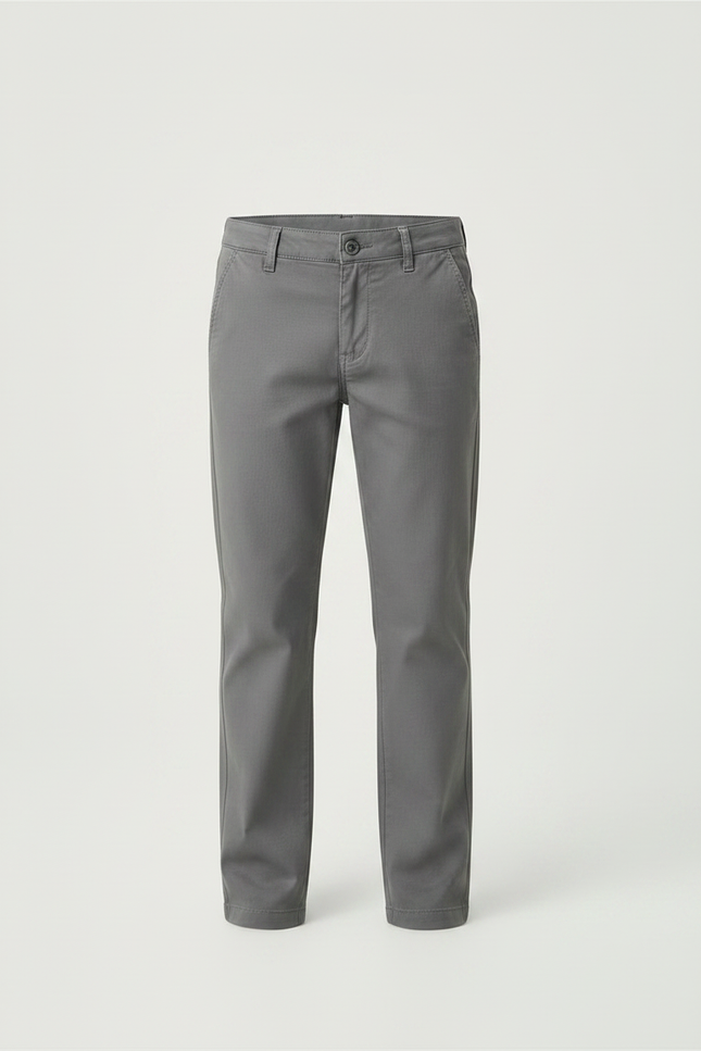 Pantalon Chino Garçon Gris Droit Coton - Gabardine - vue 3