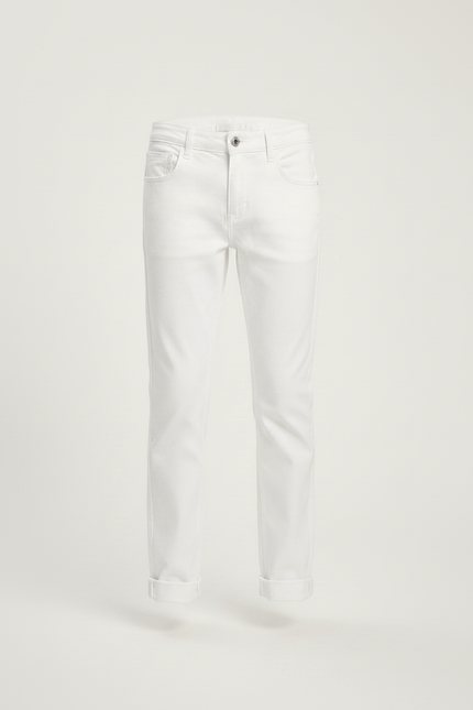 Pantalon Chino Blanc Garcon - Gabardine - vue 3