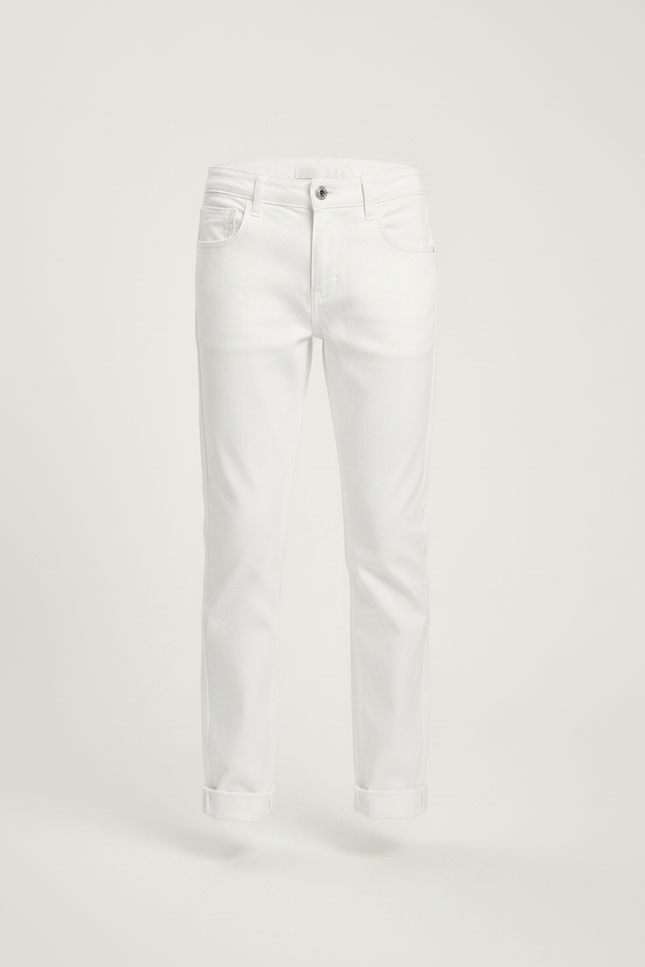 Pantalon Chino Blanc Garcon - Gabardine - vue 3