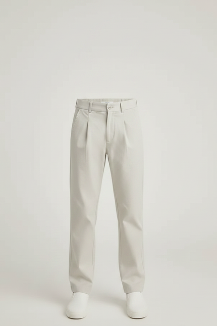 Pantalon Chino Beige Coton Plissé Droit Garçon - vue 3
