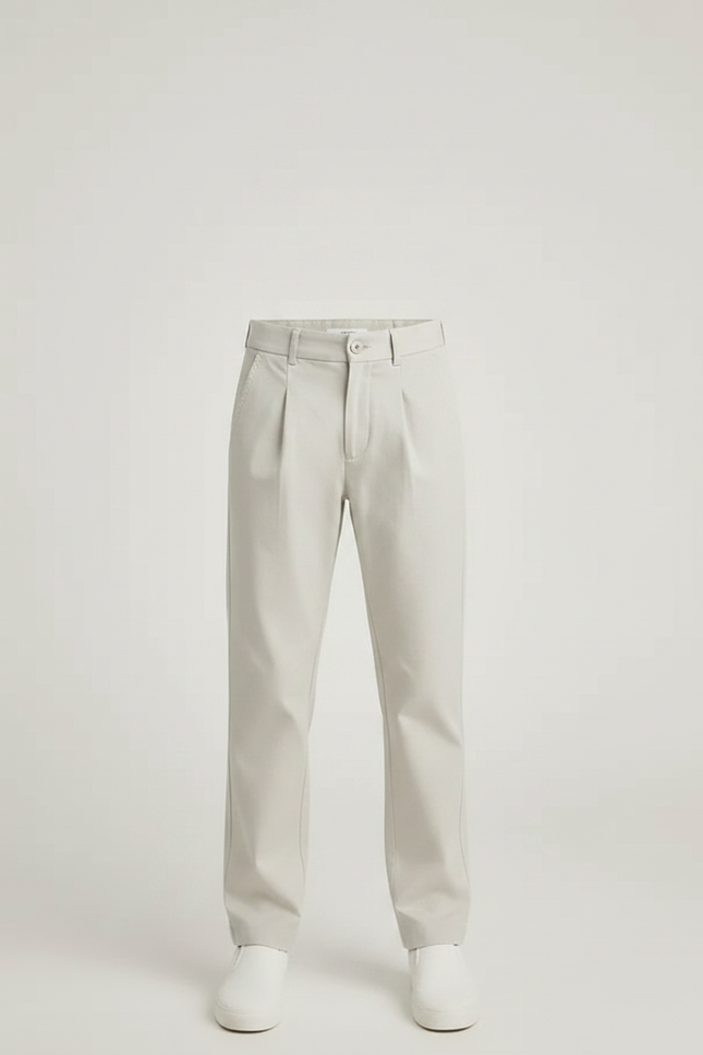 Pantalon Chino Beige Coton Plissé Droit Garçon - vue 3