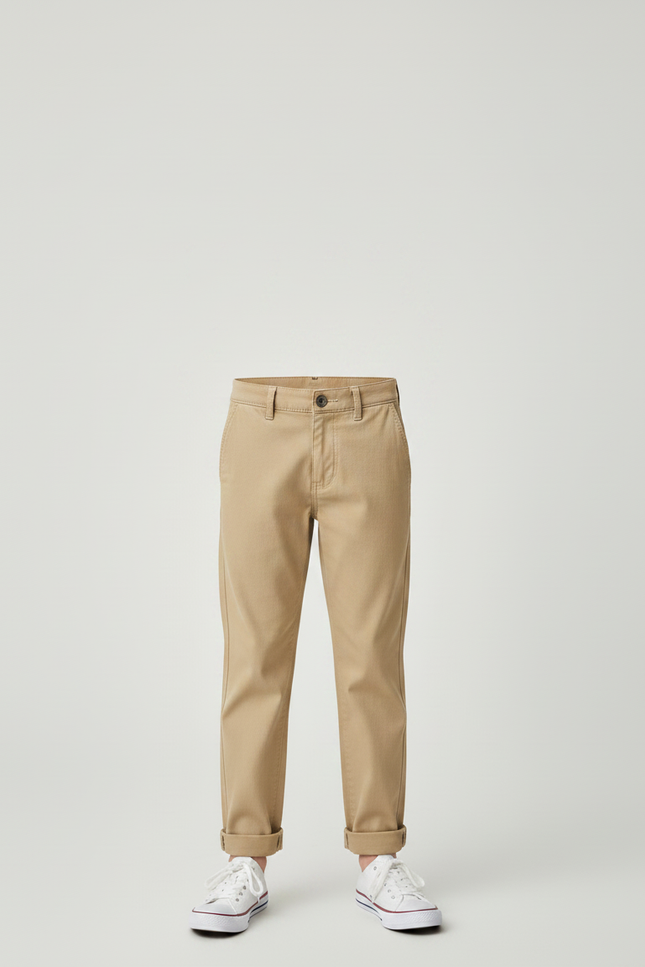 Pantalon Chino Beige Coton Décontracté Droit Garçon - vue 3