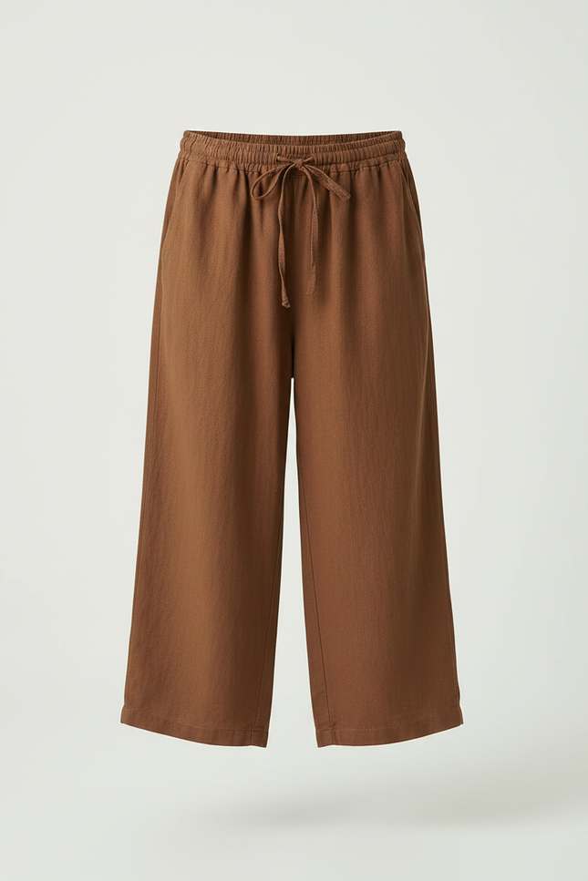 Pantalon Chino Marron Ample Lin Enfant - vue 3