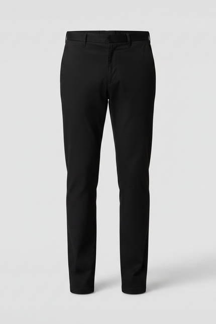 Pantalon Chino Noir Coton Stretch Coupe Droite Homme - vue 3