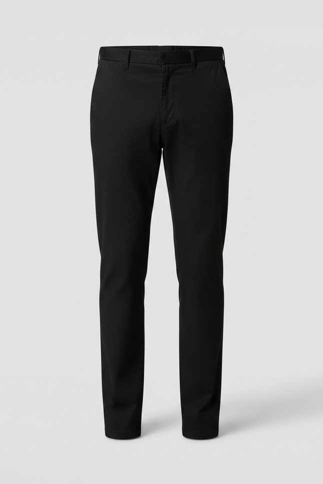 Pantalon Chino Noir Coton Stretch Coupe Droite Homme - vue 3