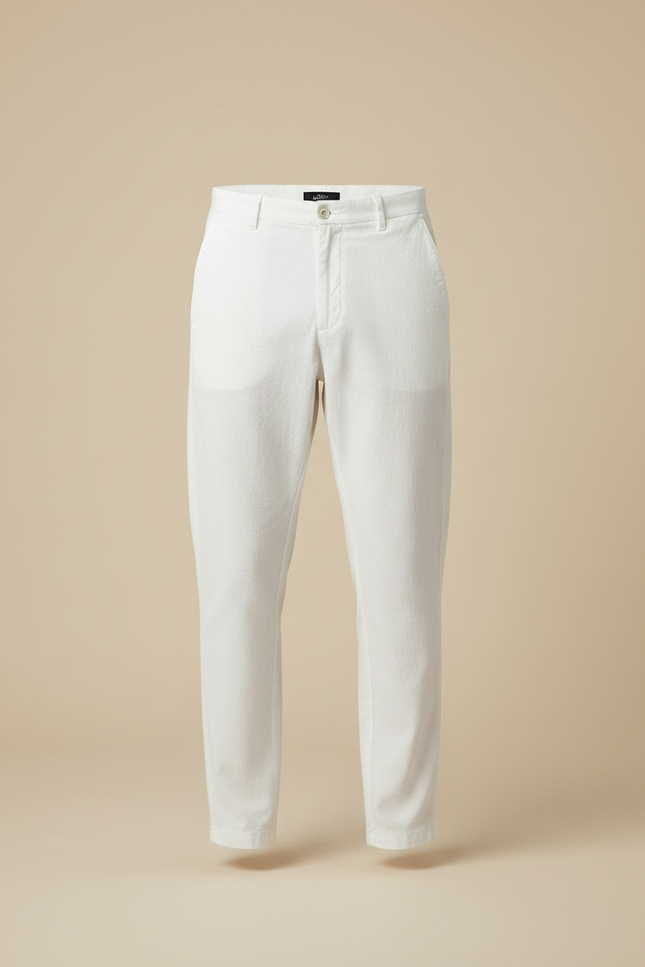 Pantalon Chino Homme Blanc - Coton - vue 3