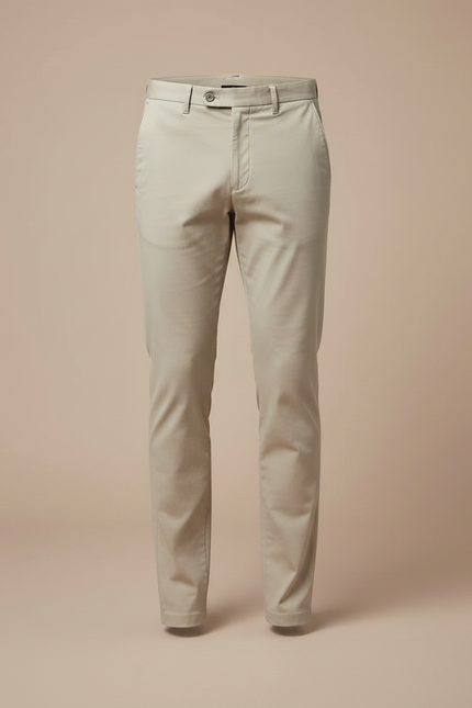 Pantalon Chino Beige Slim Coton Décontracté Élégant - vue 3