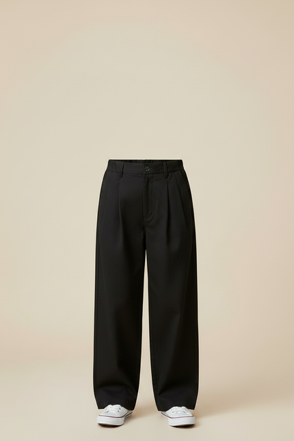 Pantalon Chino Noir Ample Coton Enfant - vue 3