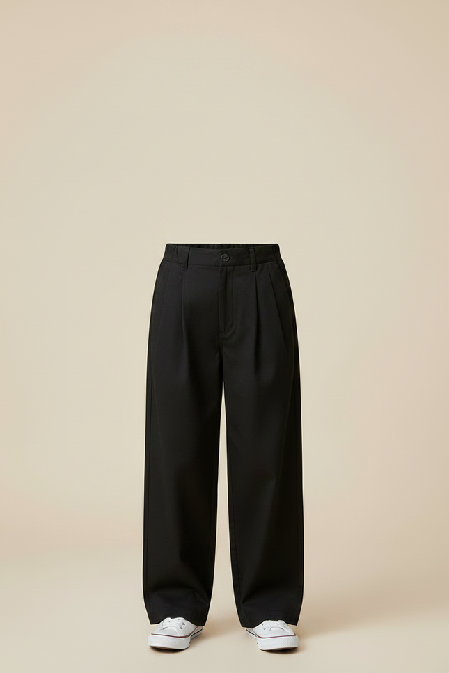 Pantalon Chino Noir Ample Coton Enfant - vue 3